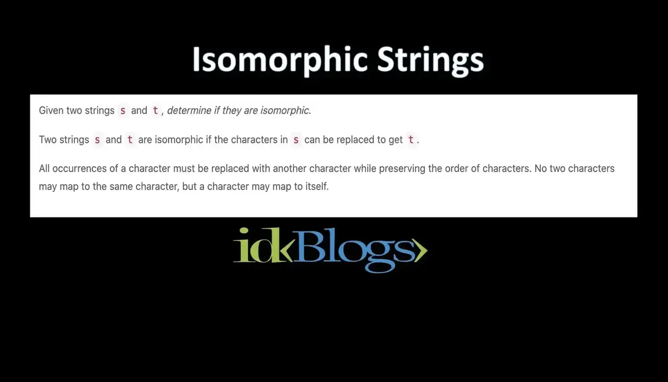 Isomorphic Strings - Given two strings s and t, determine if they are isomorphic