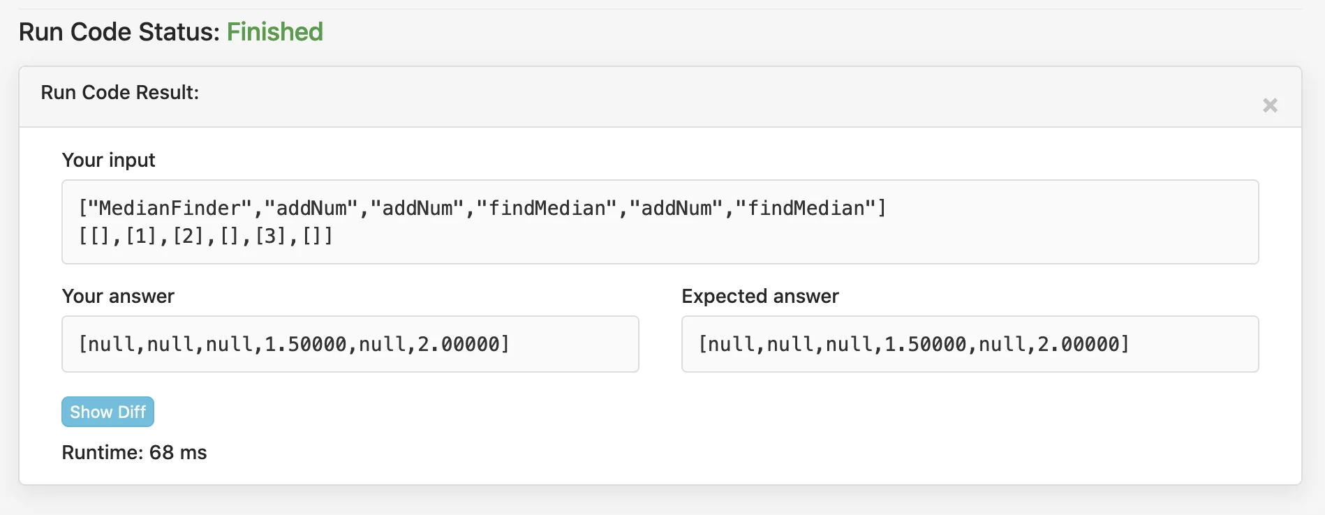 Find Median from Data Stream - The median is the middle value in an ordered integer list. If the size of the list is even, there is no middle value and the median is the mean of the two middle values.