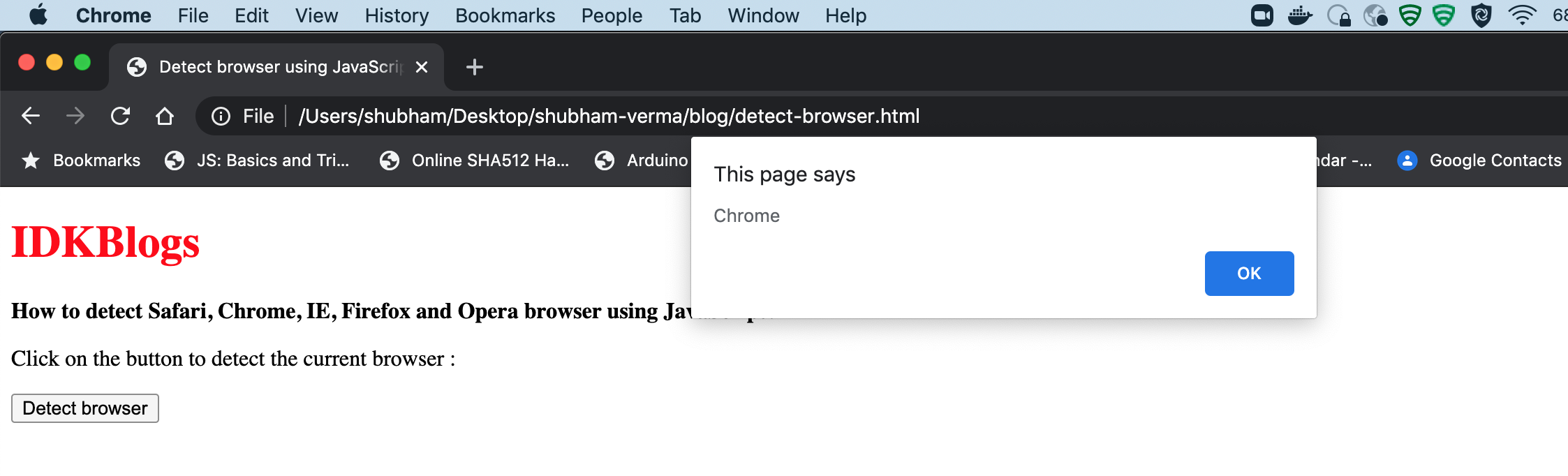Detect the user browser using JavaScript Detect the user browser using JavaScript