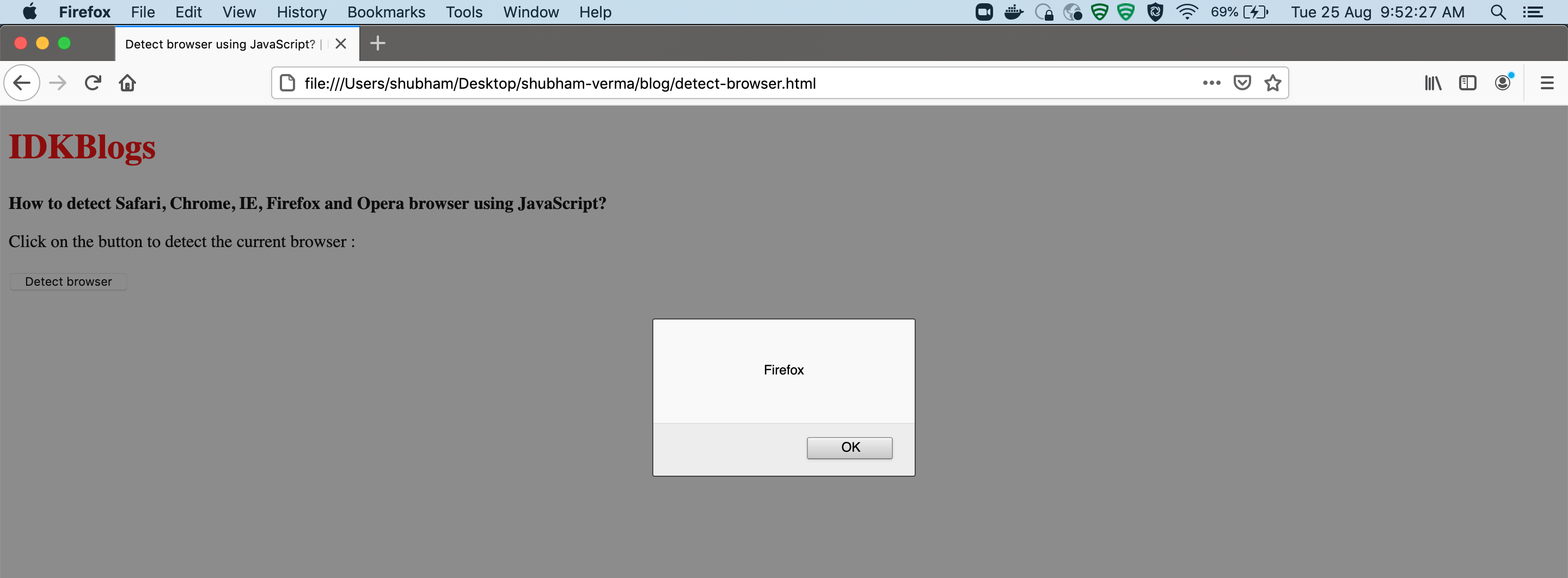 Detect the user browser using JavaScript Detect the user browser using JavaScript