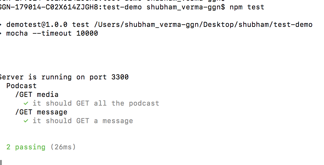 Write Test Cases for your node app using mocha