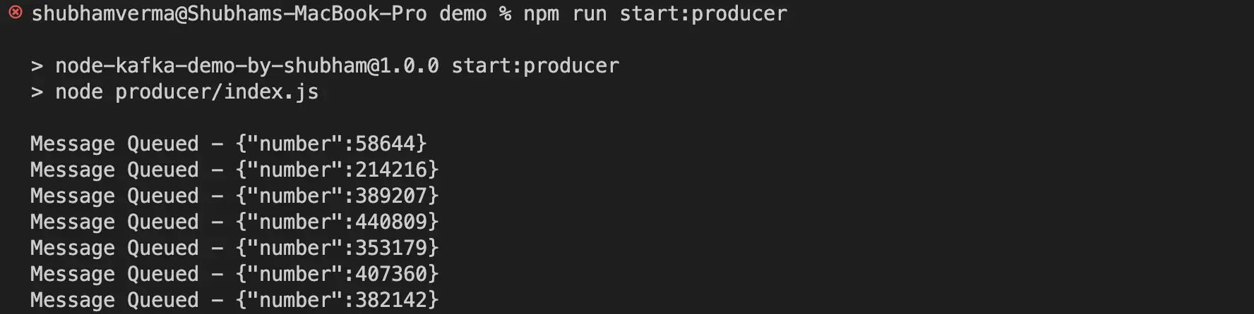 Integrate Kafka Messaging Queue with NodeJS Integrate Kafka Messaging Queue with NodeJS