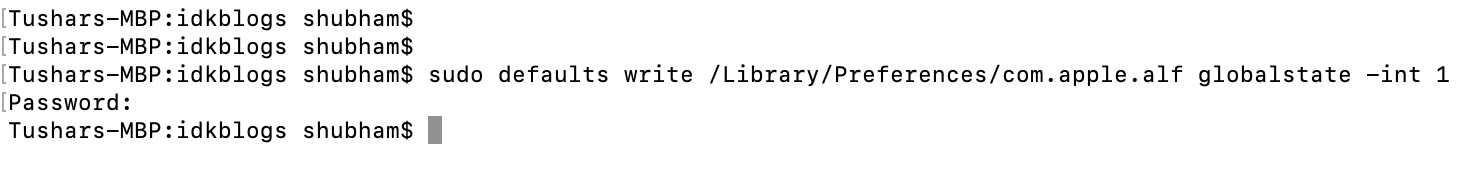 idkblogs.com: Turn on/off firewall of your mac using terminal/CMD idkblogs.com: Turn on/off firewall of your mac using terminal/CMD