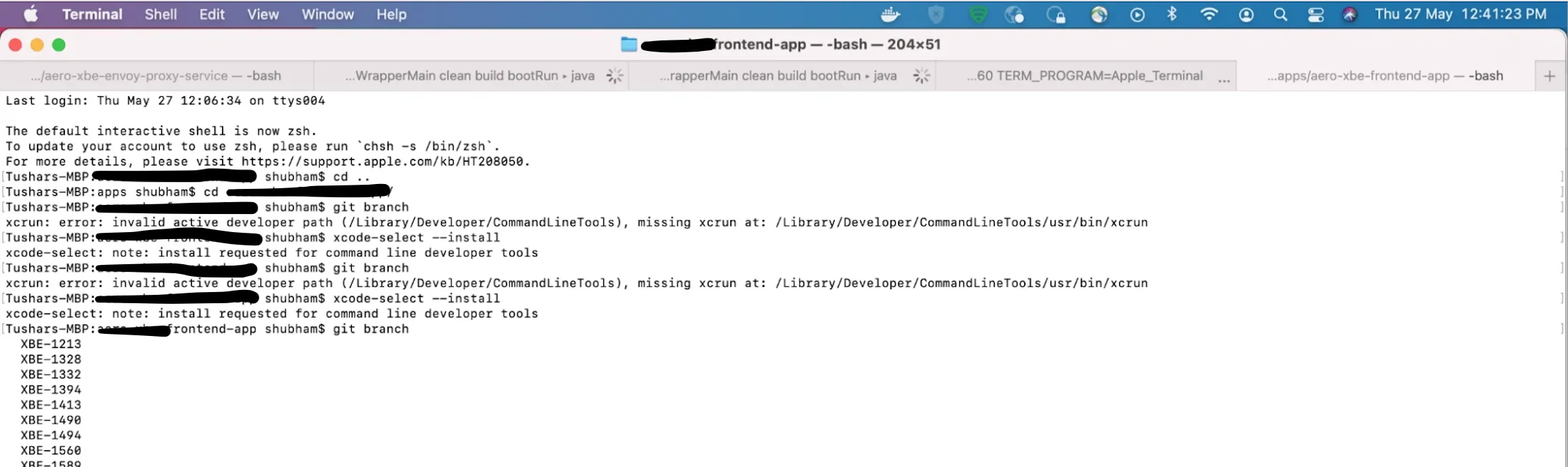 Xcrun: error: invalid active developer path (/Library/Developer/CommandLineTools) Xcrun: error: invalid active developer path (/Library/Developer/CommandLineTools)