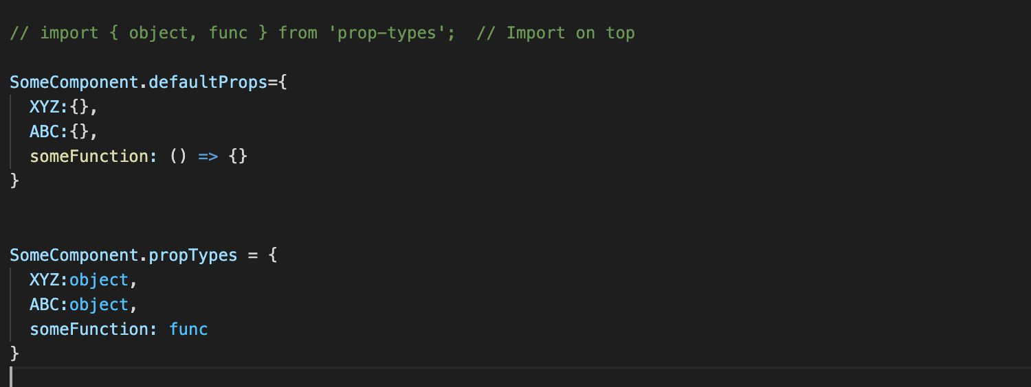 Error: Data is missing in props validation | eslint (react/prop-types): React